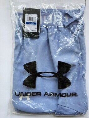 Under Armour Light Blue Elastic Logo Waistband Shorts Girls Youth XL